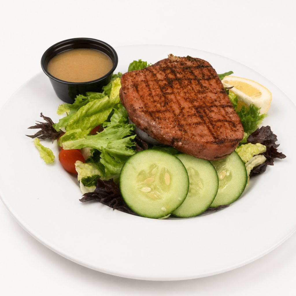 Grilled Ahi Tuna Steak or Norwegian Salmon Salad.