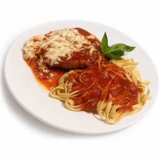 Chicken Parmesan Over Fettuccine