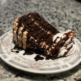 Chocolate Cake with Peanut Butter Ice Cream