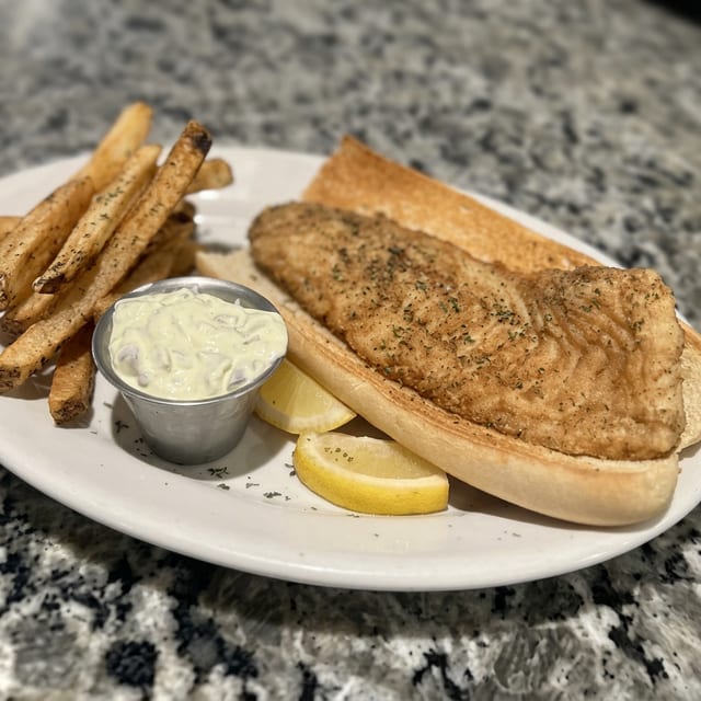 Fried or Broiled Canadian White Fish Sandwich.