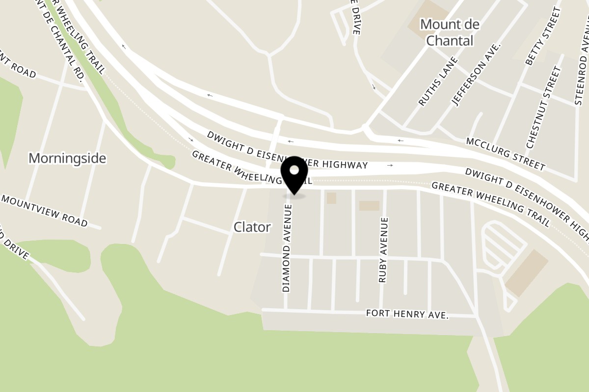 Map showing the location of Figaretti's Restaurant on 1035 Mount DeChantal Rd in Wheeling